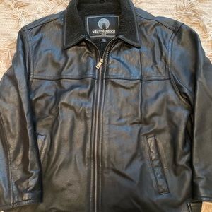 Mens Weatherproof genuine leather coat